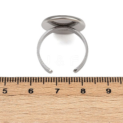 304 Stainless Steel Cuff Ring Components STAS-D372-07P-06-1