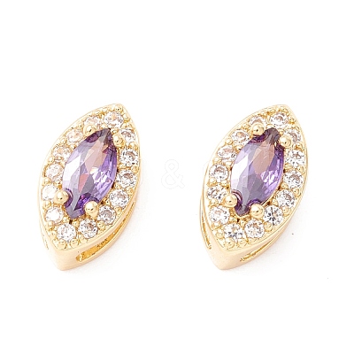 Rack Plating Brass Micro Pave Cubic Zirconia Beads KK-D073-02G-05-NR-1