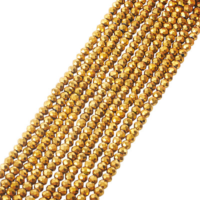 10 Strands Electroplate Transparent Glass Beads Strands EGLA-BW0001-01-1