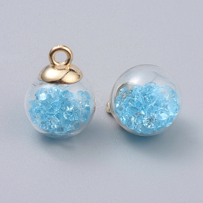 Transparent Glass Globe Pendants GLAA-TAC0002-J15-1