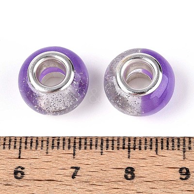 Transparent Resin Rondelle European Beads RESI-N044-02H-1