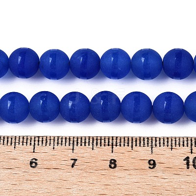 Frosted Natural White Jade Beads Strands G-T138-8mm-209H-1
