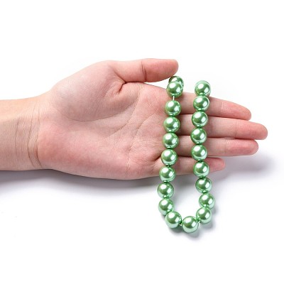 Eco-Friendly Dyed Glass Pearl Round Beads Strands HY-A002-12mm-RB008N-1