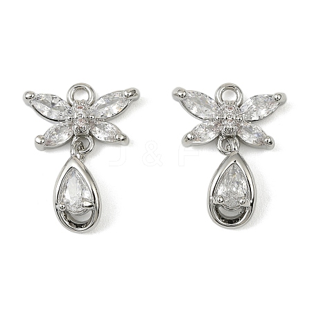 Brass Micro Pave Cubic Zirconia Pendants KK-C107-18A-P-1