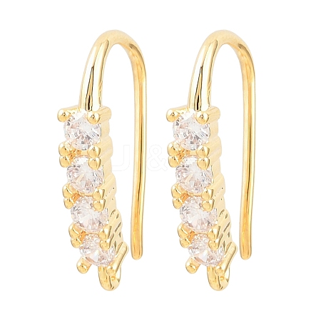 Brass Rhinestone Earring Hooks KK-C261-01C-G-1
