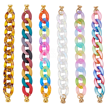 Acrylic Curb Chain for DIY Keychains HJEW-PH0001-28-1