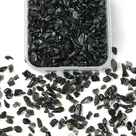 50G Natural Obsidian Chip Beads G-YW0001-59-1