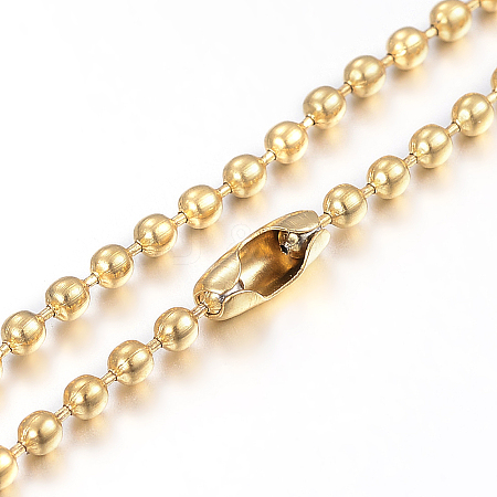 PVD Vacuum Plating 304 Stainless Steel Ball Chain Necklaces Making LS-MAK-I008-01G-B01-1