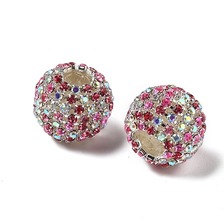 Sparkle Glass Rhinestone Round Beads OACR-S048-01D-1