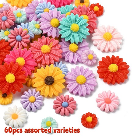60Pcs 3 Styles Resin Cabochons Sets CRES-YW0002-32D-1