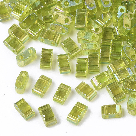 2-Hole Transparent Glass Seed Beads SEED-T004-04B-05-1
