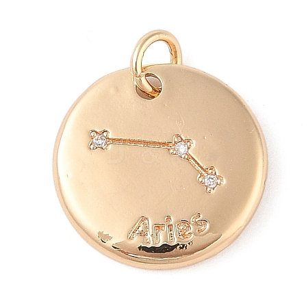 Brass with Clear Cubic Zirconia Pendants LS-KK-N256-24A-G-1