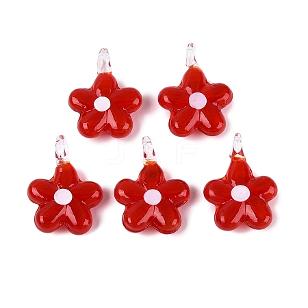 Handmade Lampwork Pendants LAMP-Q039-21G-1