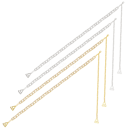 2 Pairs 2 Colors Rhinestone Chain Non-slip Bra Straps FIND-GO0002-48-1