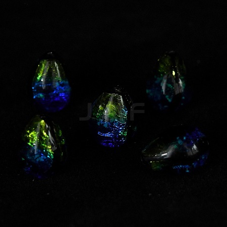 Gradient Color & Luminous Handmade Silver Foil Lampwork Beads LAMP-I028-07B-1