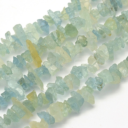 Rough Raw Natural Aquamarine Beads Strands G-K202-33B-1