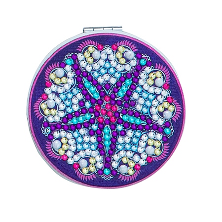 Mandala Flower DIY Diamond Painting Mirror Kits DIAM-PW0010-02H-1