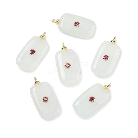 Dyed Natural White Jade  Pendants KK-C251-01G-02-1