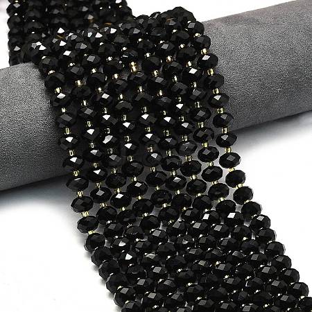 Natural Black Onyx Beads Strands G-P573-A18-01-1