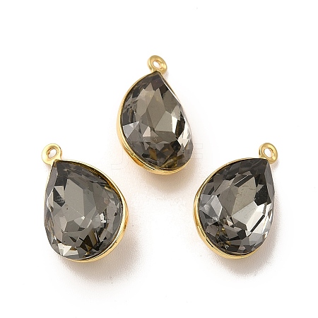 Rack Plating Brass Glass Pendants KK-A177-22G-03-1