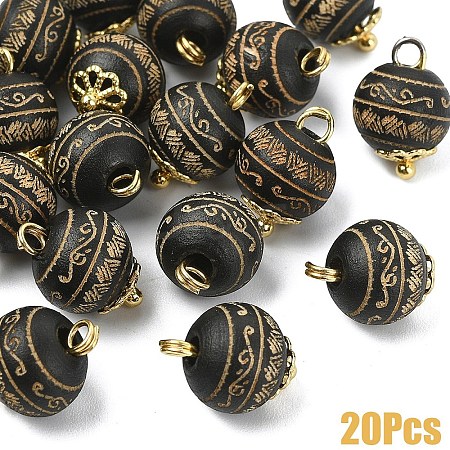 20Pcs Wood Pendants PALLOY-YW00200-01-1