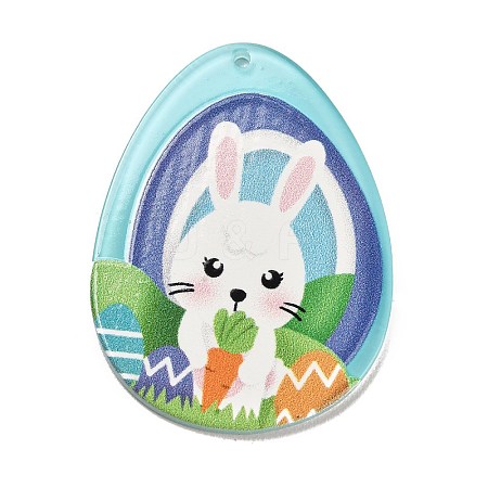 Easter Printed Transparent Acrylic Pendants MACR-P042-B01-1