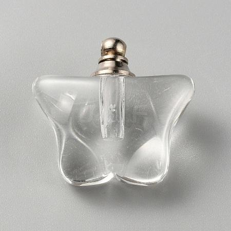 Glass Bottle Locket Pendants GLAA-WH0033-65-1