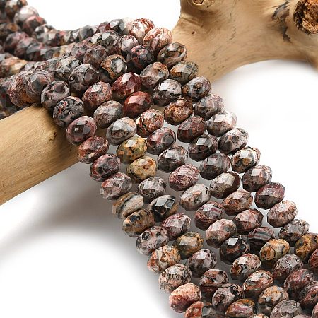Natural Leopard Skin Jasper Beads Strands G-Z111-A23-1