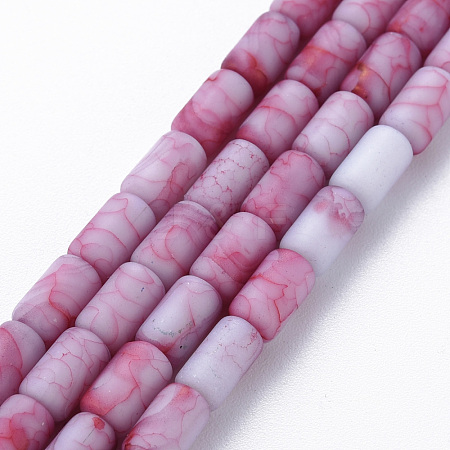 Opaque Baking Painted Crackle Glass Beads Strands FGLA-T004-01C-1