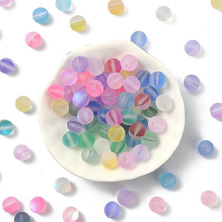 Transparent Frosted Glass Beads FGLA-YW0001-02B-1