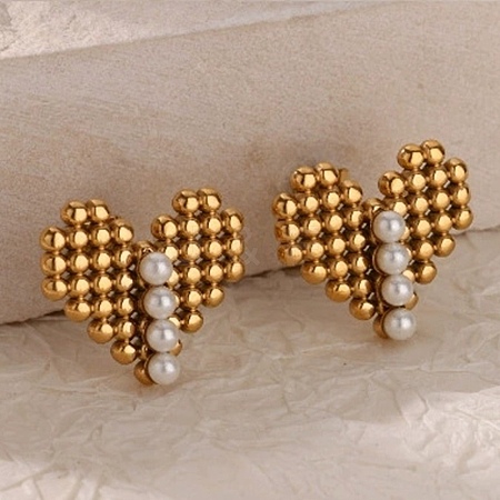 304 Stainless Steel Stud Earrings LS-EJEW-S257-04G-1