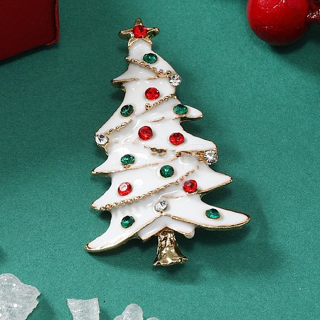 Christmas Alloy Colorful Rhinestone Brooches PW-WGCEE91-02-1