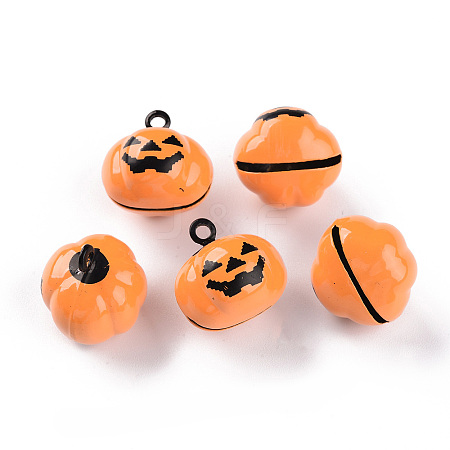 Halloween Baking Paint Brass Bell Pendants LS-KKB-S002-005-1