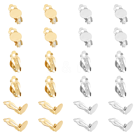 60Pcs 2 Colors 304 Stainless Steel Clip-on Earring Findings FIND-UN0003-59-1