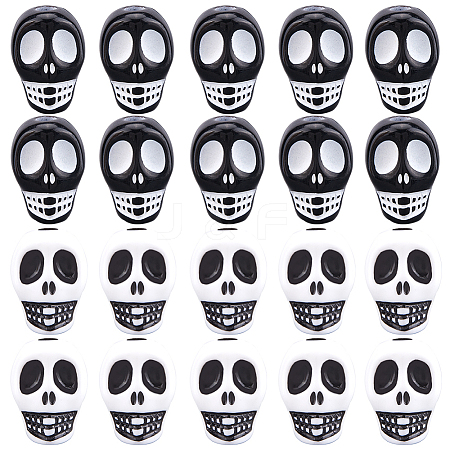 160Pcs 2 Colors Opaque Acrylic Beads MACR-SC0001-65-1