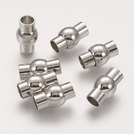 Brass Magnetic Clasps with Glue-in Ends LS-KK-G230-6mm-P-NF-1