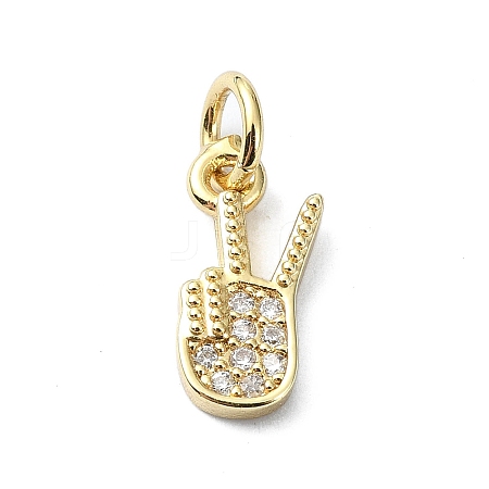 Brass Micro Pave Cubic Zirconia Pendants KK-H475-20G-02-1