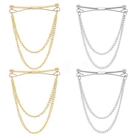 4Pcs 2 Colors Alloy Hanging Chain Brooch FIND-GA0008-66-1