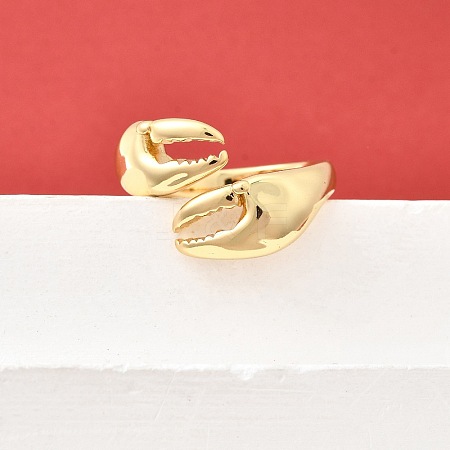 Brass Cuff Rings for Women RJEW-F184-08F-G-1