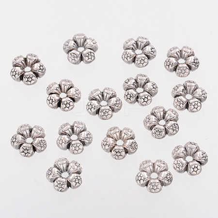 Heart Tibetan Style Charms Tibetan Silver Spacers Beads LS-AC0752-NF-1