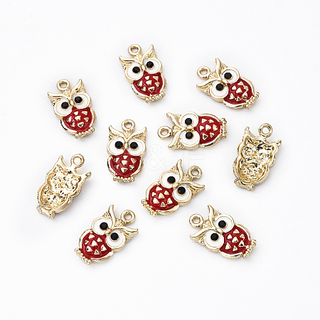 10Pcs Alloy Enamel Pendants ENAM-YW0004-58B-1