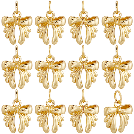 12Pcs Bowknot Brass Charms KK-BBC0019-35-1