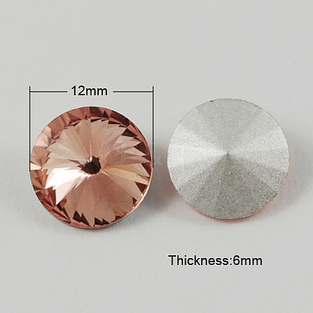 Glass Pointed Back Rhinestone RGLA-R003-12mm-14-1