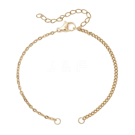 304 Stainless Steel Cable Chain and Twisted Chain Bracelet Making AJEW-JB01477-1