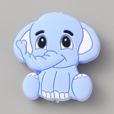 Elephant Silicone Beads SIL-WH0002-83A-1