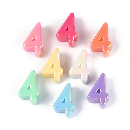 UV Plating Opaque Acrylic European Beads PACR-T017-10D-1