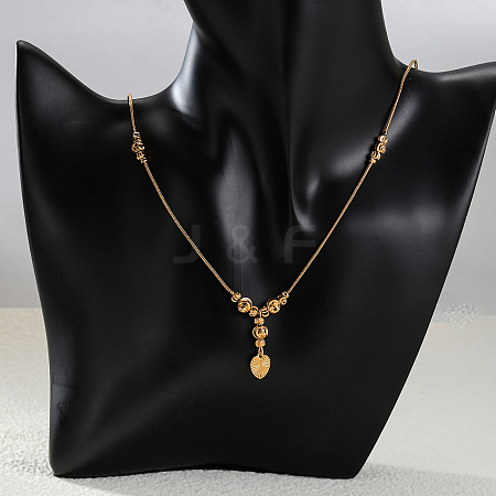 Elegant Brass Heart Pendant Necklaces JB7552-1