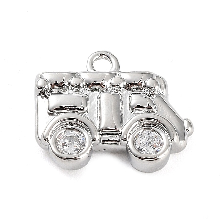 Brass Micro Pave Cubic Zirconia Pendants KK-K276-05P-1