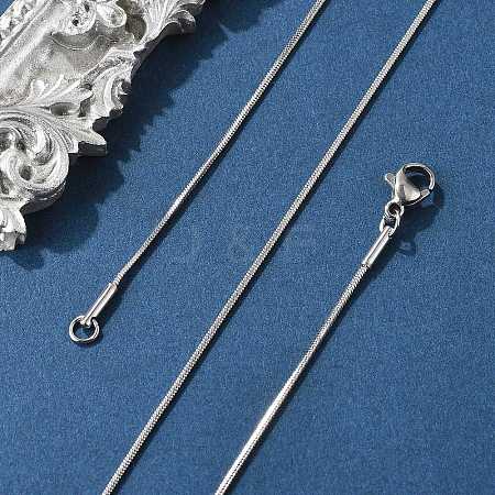 Tarnish Resistant 304 Stainless Steel Snake Chain Necklaces LS-NJEW-F112-39-1