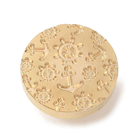 Golden Plated Round Shaped Wax Seal Brass Stamp Head STAM-K001-07G-04-1